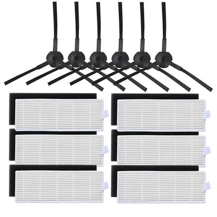 Ersättningssida borste Hepa-filter Passar för Ilife A8 A40 A6 A4 A4s (FMY) As Shown