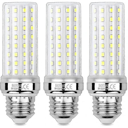 20W LED Corn Bulb, Equivalent to 150W Incandescent Bulb, 6000K Cool White, E27 Edison Screw Bulb, 3 Pieces
