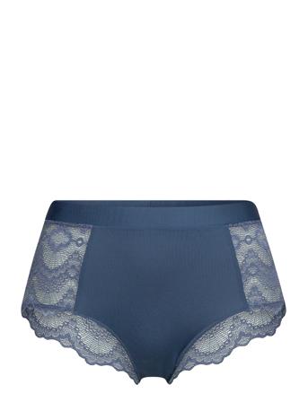 Stormy Sky Highwaist Briefs Lingerie Panties High Waisted Panties Blå Understatement Underwear