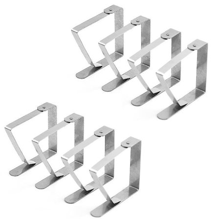 Stor 8 x 7 cm dukklips i rustfritt stål, dukklips i rustfritt stål, 8-pakning