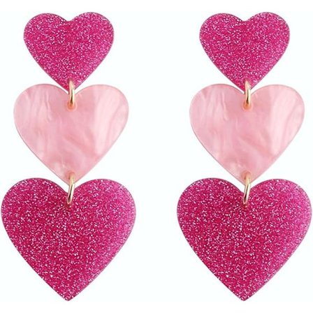 Hjerte Øreringe, Akryl Store Hjerte Øreringe Koncert Musik Elsker Øreringe Statement Smykker til Kvinder Piger Jul Valentinsdag, Plastik