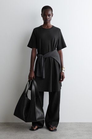 COS Women's A-Line Mini T-Shirt Dress in Black