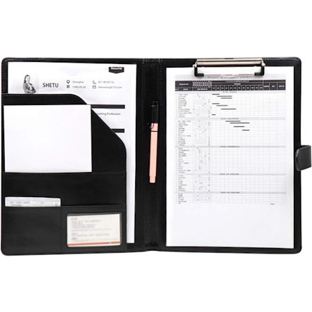 Sort - Læderkuffert A4 Kufferten Forretningskuffert Skrive