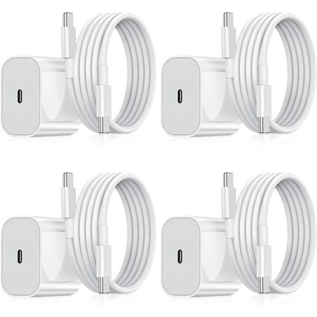 4-pakka - iPhone-laturi - Pikalaturi - Adapteri + 2 m kaapeli 20 W USB-C valkoinen 4-pakka iPhone (NT) 4-pakka