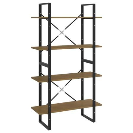 Vidaxl Bokhylla 4 Hyllplan Brun 80x30x140 Cm Massiv Furu Brun