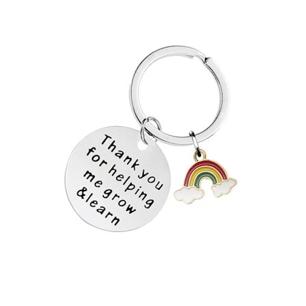 Personlig lärarnyckelring, graverad nyckelring i rostfritt stål, present till lärare