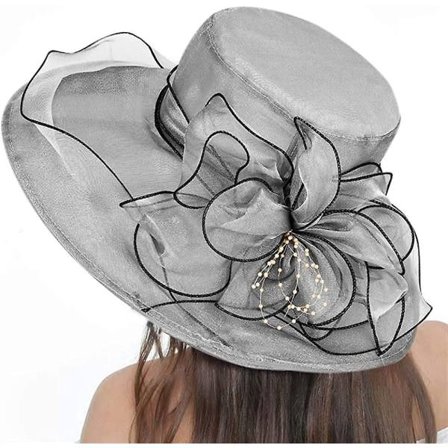 Dam Hatt Organza Hatt Bröllopshatt Solhatt Kyrkhatt Ascot Hatt Tävlingshatt
