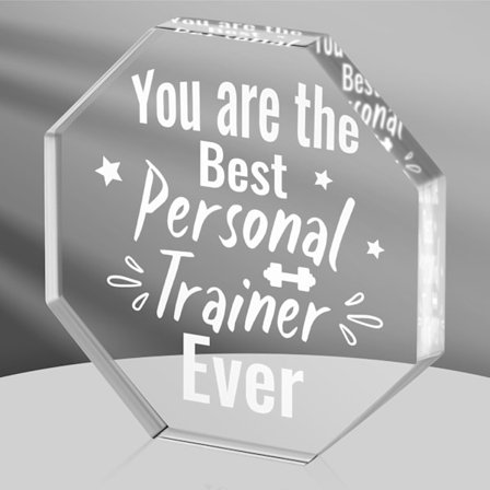 Uppskattningsgåvor till personlig tränare - Tack Fitnessinstruktör Prisgåva, Akryl Gym Coach Plakett Bordskylt