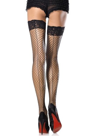 Stay Up Lace Top Thigh Highs Black Onesize - Woome.pl