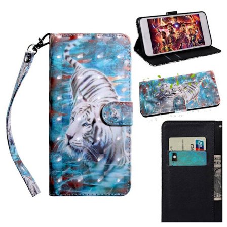 Huawei P30 Pro lysspot dekoreret læder flip etui - Tiger
