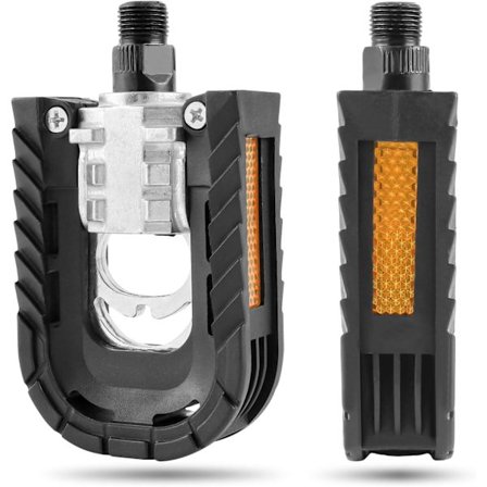Cykelpedaler, hopfällbara cykelpedaler kompatibla Aluminium med reflexer kompatibla Citybikes, hopfällbar cykel, landsvägscykel, MTB-cykel, Universal 