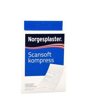 Norgesplaster Scansoft kompress 10 x 7,5 cm 5 stk