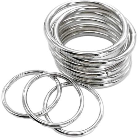 【PP】Metallringer 2 tommer for planteoppheng Stål Sølv Ringer Metall Aros De Metal Para Macrame 10-pakning 60mm Små Metall O-ringer