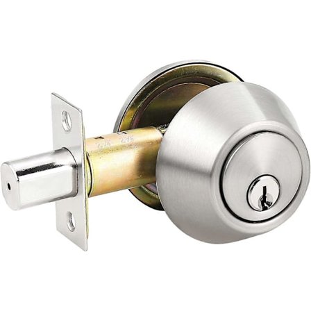 1-sidig cylinderdödregel i borstad satin nickel DWK