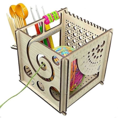 Kaikki-yhdessä puinen lankakulho, 2024 monitoiminen neulontatyökalu, puinen lankakulho, lankakulho neulomiseen