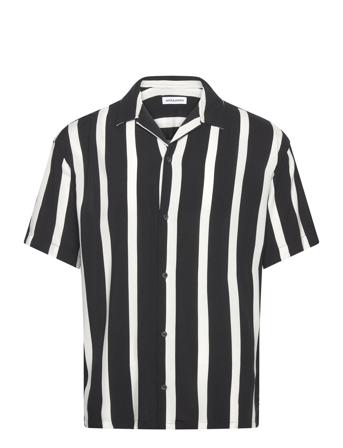 Jjjeff Resort Stripe Shirt Ss Relaxed Tops Shirts Short-sleeved Black Jack & J S