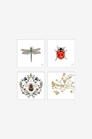 Paperproducts Design - Lautasliinat PPD No18, 4 erilaista, 20/pakk. - Monivärinen - Lautasliinat - - Homeroom