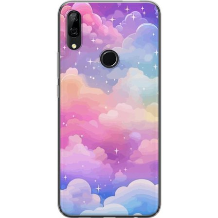 Yhteensopiva Puhelinkuori Huawei P Smart Z Söpö yksisarvinen, jolla on sateenkaarivärinen tukka tähtitausta vasten kawaii-tyylillä