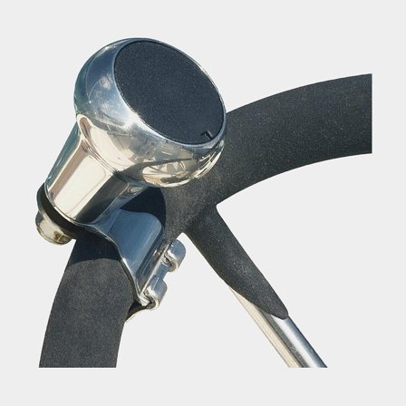 Bouton de volant, avec fixation universelle, Ø44 mm, acier inoxydable/plastique