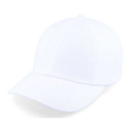 Seeberger - White unconstructed Caps - Cotton Fabric Baseball Cap White Dad Cap @ Hatstore