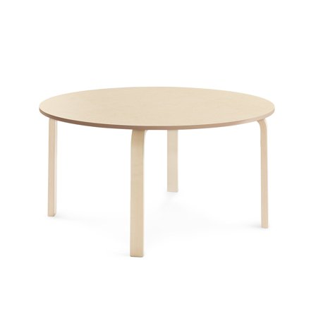 Tisch ELTON, Ø 1200x590 mm, Linoleum beige, Birke