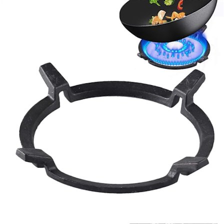 Wokring lavet af støbejern – perKompatibel medmance wok stabiliseringsbeslag, skridsikker stegepande platKompatibel medm Bærbar madlavningsstøtte