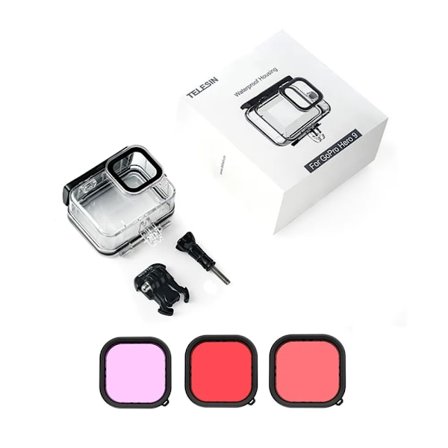 Vandtæt etui til GoPro hærdet glas linse dykning hus cover linse filter til gopro hero