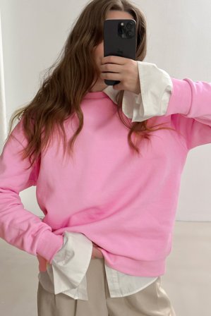 NA-KD Basic Oversize-Sweatshirt - Sweatshirts - Rosa - XS (EU 32)