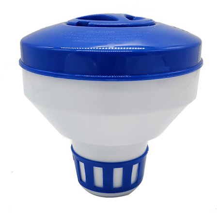 Deluxe Klorflytare för Pool - 3 tum Tabletter, 7 tum Diameter - Inbyggd & Ovan Jord