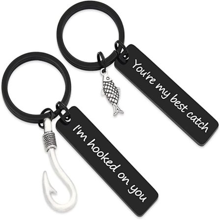 Par nyckelring present fiskare ger till älskare pojkvän och flickvän