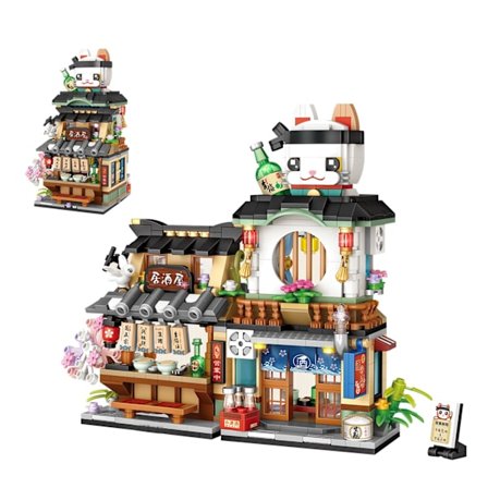 Japanska Gatuvy Izakaya Shop Mini Byggklossar, Kreativ DIY Simuleringsarkitektur, 789 St Mini Simuleringsarkitektur Byggleksak