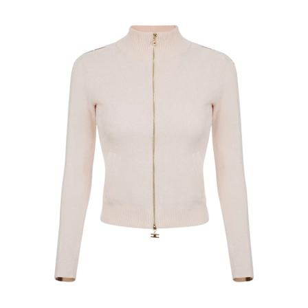 Elisabetta Franchi, Zip-through Wit, Dames, Maat:2XS