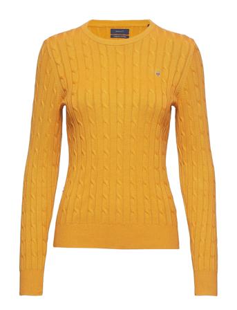 Stretch Cotton Cable C-Neck Pullover Oransje GANT*Betinget Tilbud