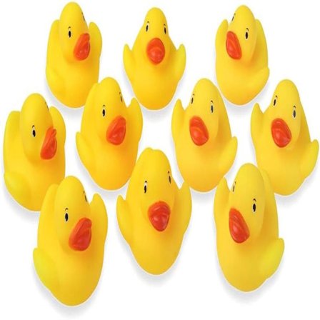 10 st Gummiänder Gula ca 5 cm Badleksaker Gummiänder