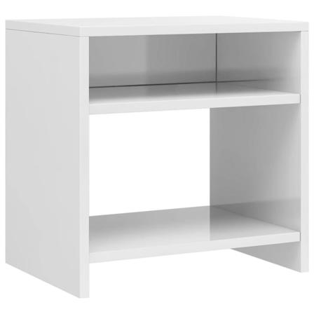 Vidaxl Sängbord Vit Högglans 40x30x40 Cm Konstruerat Trä Vit