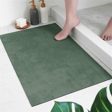 Superabsorberende skridsikker bademåtte, ensfarvet bademåtte i diatomit, rektangulære hurtigtørrende vaskbare måtter til brusebad, entré, køkken (