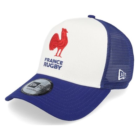 New Era - Weiss trucker Cap - Essential France Rugby White/Royal A-Frame Trucker @ Hatstore