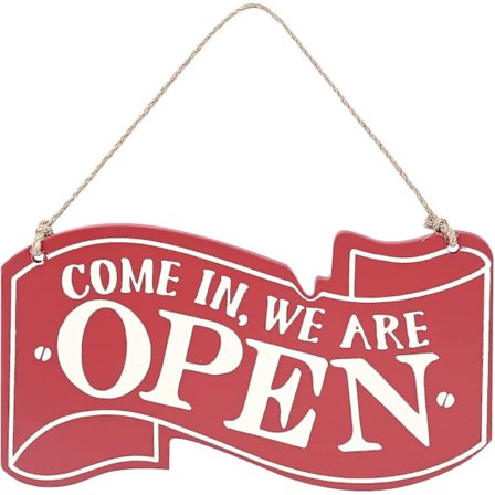 Åben-Lukket Skilt Dekorativt Træsilt