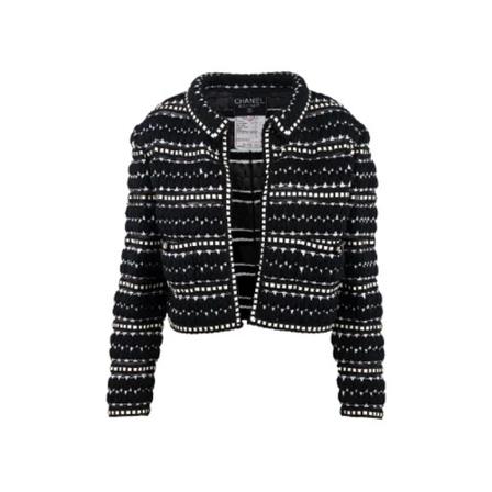 Chanel Vintage Pre-owned Silke overtj Sort, Dame Vintage Jakker