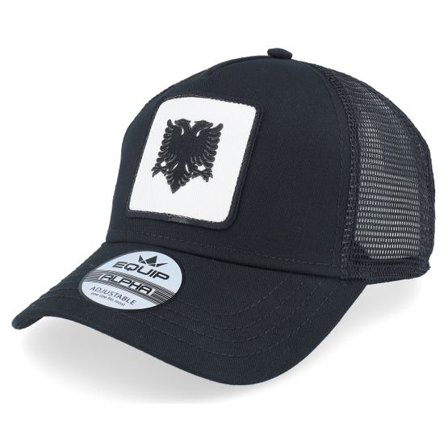 Iconic - Svart trucker Keps - Albanian Eagle Patch Black A-frame Trucker @ Hatstore