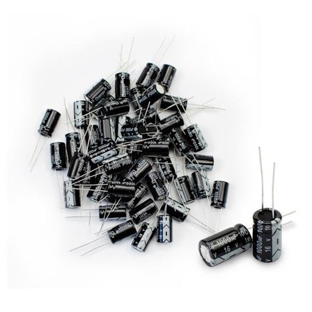 50kpl elektrolyyttikondensaattoreita 1000uf 16v alumiinisia elektrolyyttikondensaattoreita radiaalinen 8*16MM