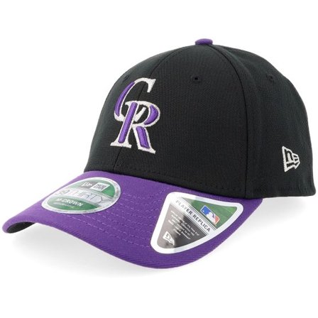 New Era - MLB Svart flexfit Keps - Colorado Rockies MLB Player Replica M-Crown 39THIRTY Black/Purple Flexfit @ Hatstore