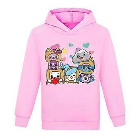 LANKYBOX Trykte Gutter Jenter Søte Hetter Genser Lang Ermet Hetter Høst Vinter Genser Topper (9-10 År Rosa)