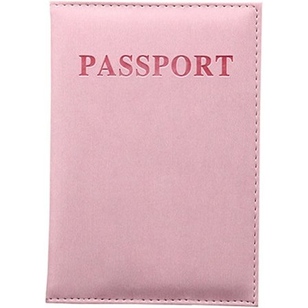 Passportskydd (ljusrosa), reseplånbok, litet dokument