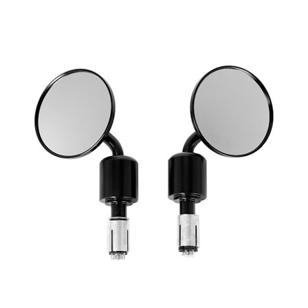 Sivupeilit, 7/8" ohjaustangon pää universaali moottoripyörä säädettävä 3" kädensijan peilit pääpeili (musta)