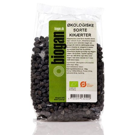 Biogan Biogan Kikærter, sorte Ø 500 g, Helse & Madvarer, Pasta, Ris & Bælgfrugter, Kikærter
