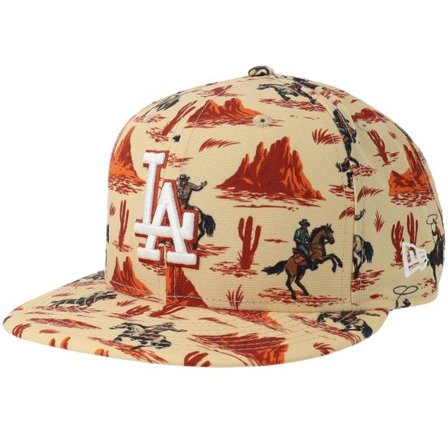 New Era - MLB Beige snapback Keps - Los Angeles Dodgers M Print 9FIFTY H1 Khaki/White Snapback @ Hatstore