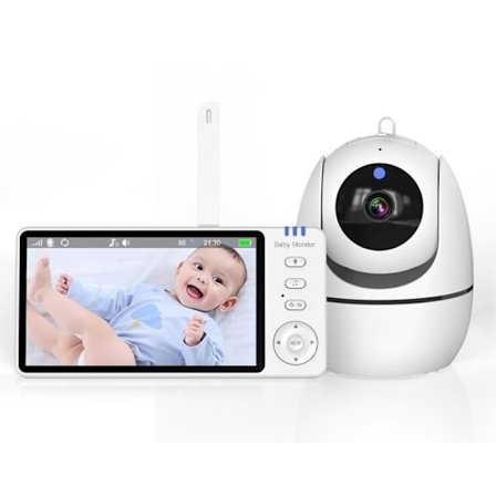 5" LCD Video Babyalarm - PIMPIMSKY - Farve Babyalarm - Baby Overvågnings Videokamera med Skærm