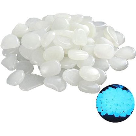 100 stk. Glow Stones Pebbles Dekoration til Have