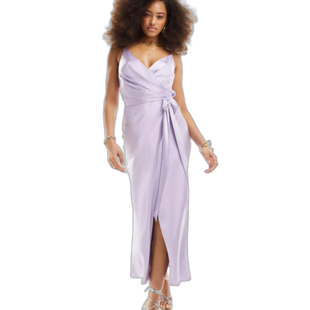 Lila långklänning i satin